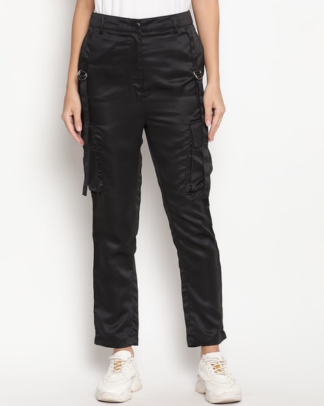 New Look straight fit ripstop cargos in black  ASOS
