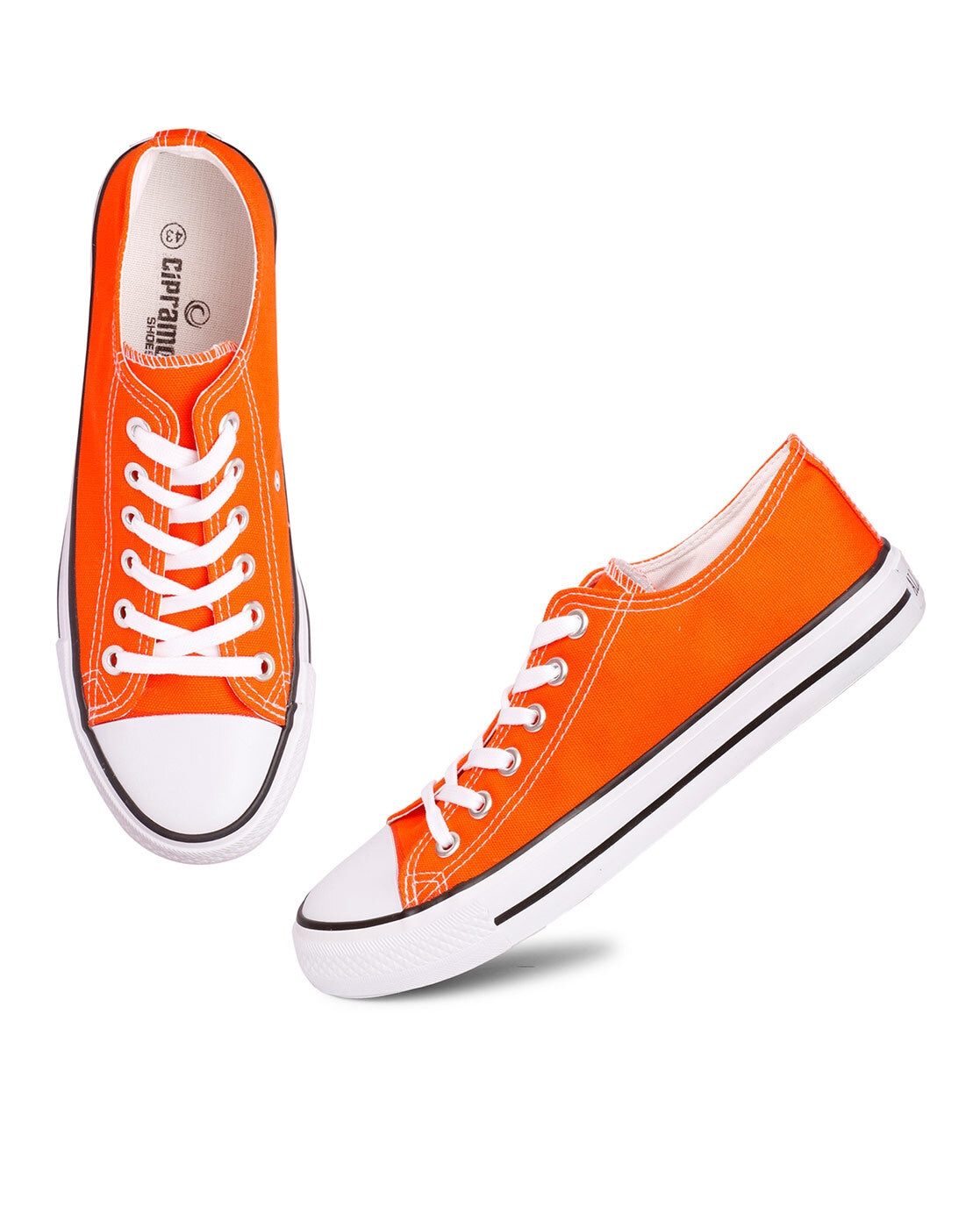 Orange canvas outlet shoes