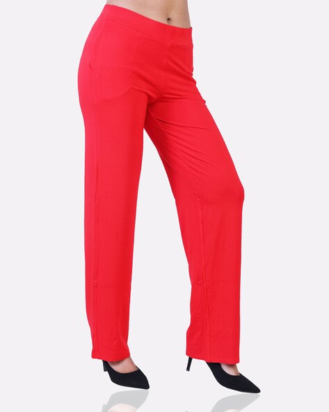 Indian Ladies Red Rich Cotton Lycra Trouser at Best Price in Jaipur | Mnc  Fashion Trends