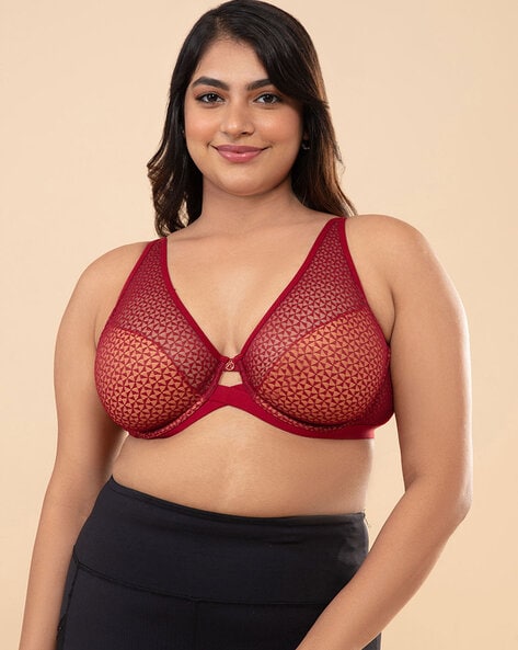 Textured Lace Non-Padded Support Bra