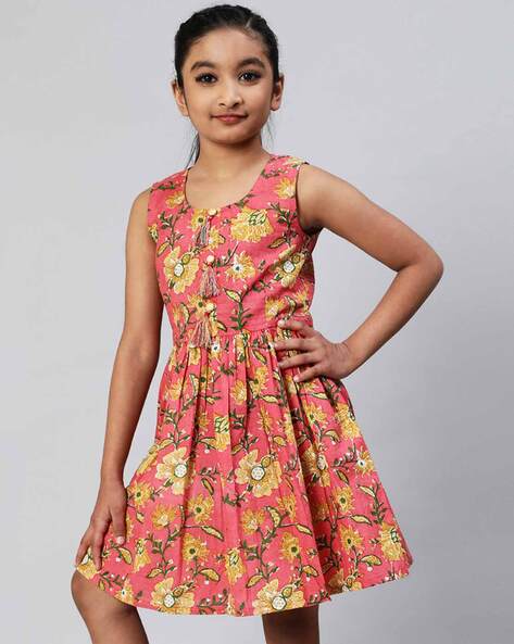 Buy Flora Multicolour Cotton Frock Online - Get 86% Off