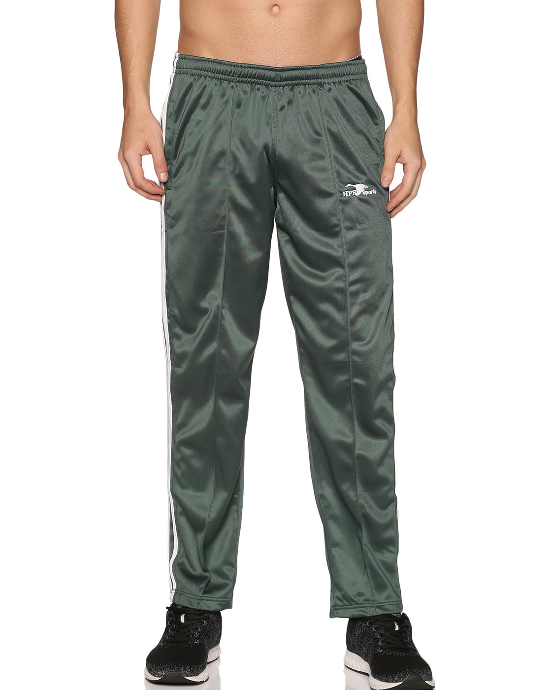 Trackpants Shop Online Men Airforce Blue Polyester Trackpants on Cliths