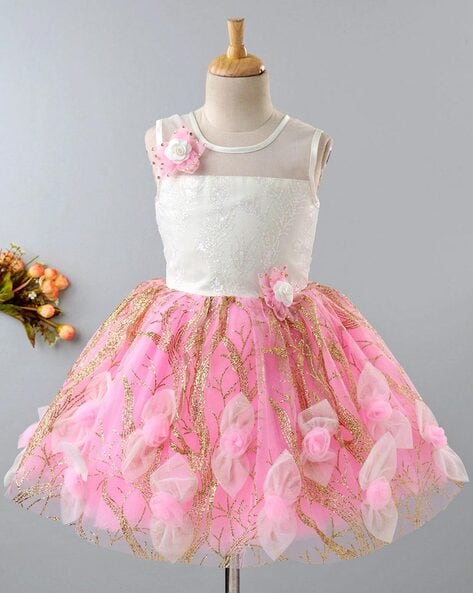 Children's Mesh Puffy Princess Dresses Girls Cute Flower - Temu