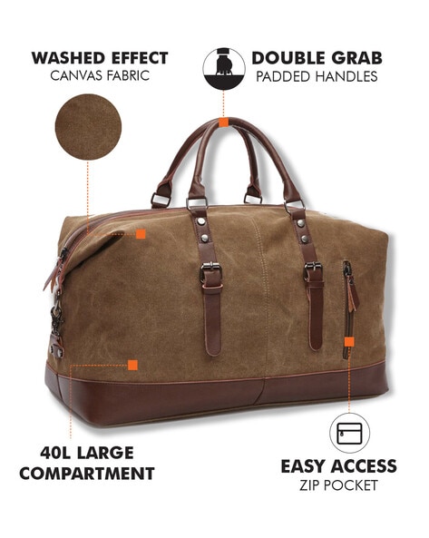 Simple Leather Duffle Bag, Overnight Travel