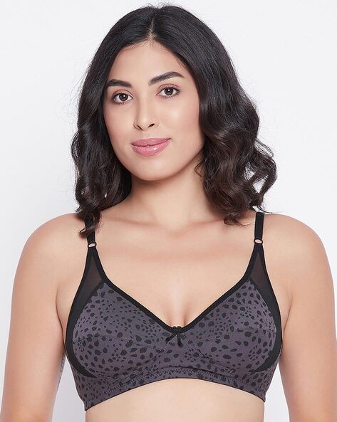 Padded Bra-Buy Tiger Print Non Wired Padded Lace Bra Online
