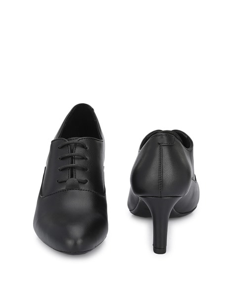 Girls black lace up pumps sale