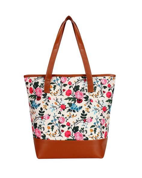 Buy Lychee Bags Blue & White Printed Tote Bag - Handbags for Women