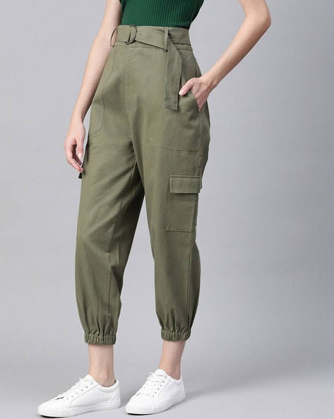 Buy Olive Trousers & Pants For Women By Popnetic Online | Ajio.Com