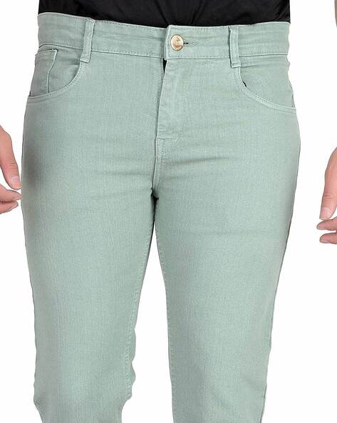 Mens Super Stretch Skinny Designer Basic Light Blue Jeans Pants All Size  New | eBay