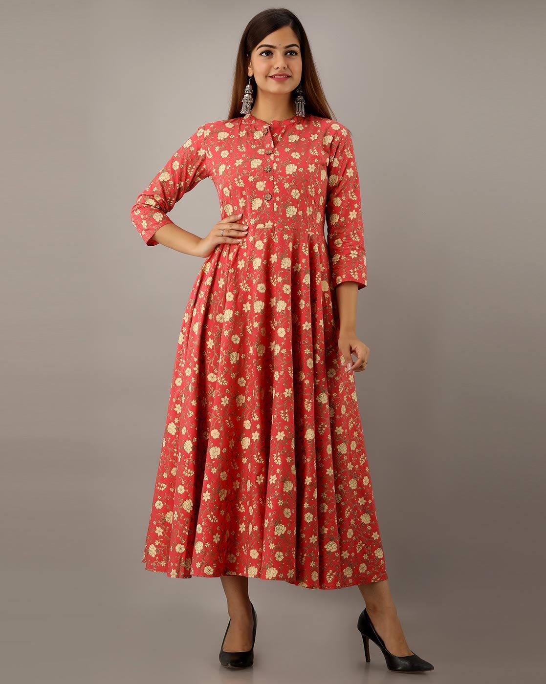Printed Red Women Frock Style Dress at Rs 999/piece in Dehradun
