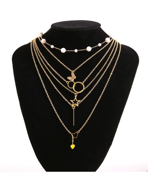 Buy OOMPH Gold Tone Beads Multi Layered Necklaces - Set of 3 Online At Best  Price @ Tata CLiQ