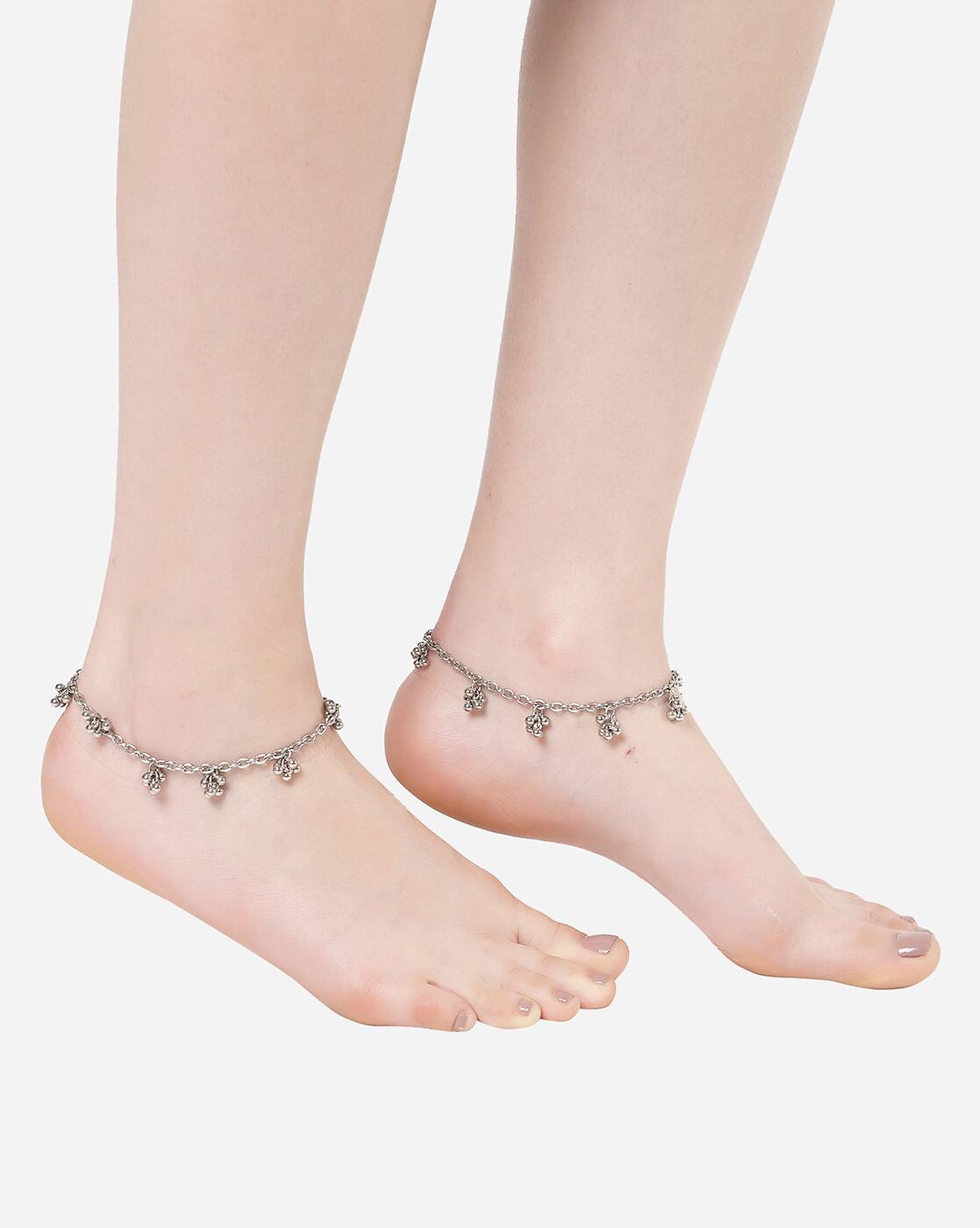 Silver Payal Of Aarong Buy Green Beads Tortoise Boho Anklets For