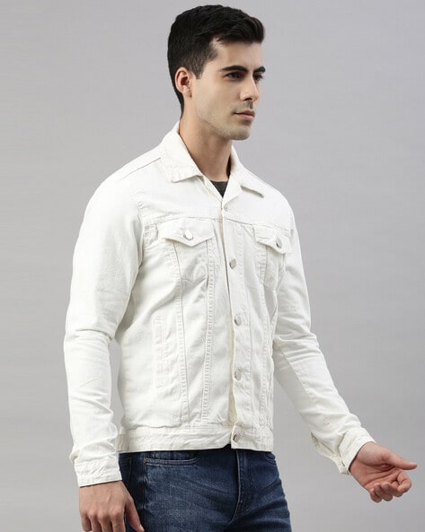 Buy 80s Vintage White Denim Jacket, Retro Women's Men's Unisex off White  Jean Jacket Coat. Size M Blazer. Online in India - Etsy