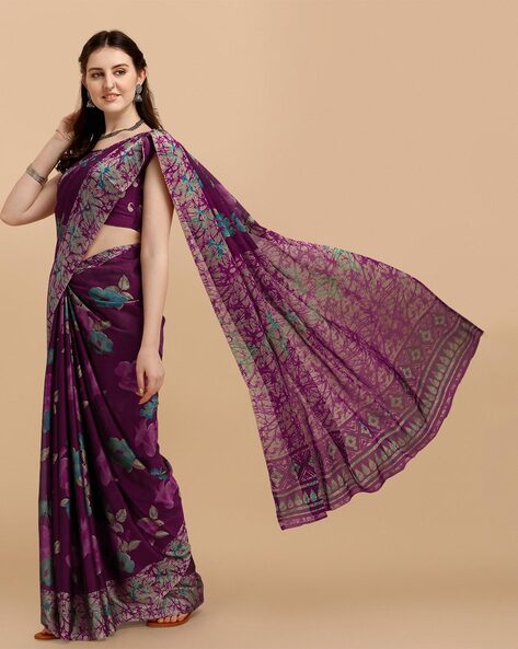 Buy Blue and Purple Paithani Saree online-Karagiri