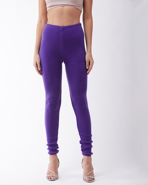 Buy Purple Leggings for Women by RVK Online