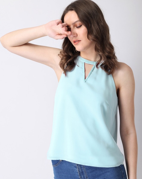 Faballey Solid Sleeveless  Top