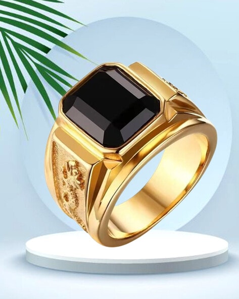 srylish 18 k gold plated diamond ring for men