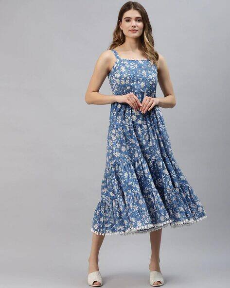 Buy FARM RIO Fish Top Linen A-Line Maxi Dress Online | Ajio.com