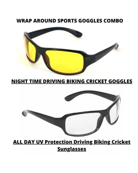 Vast Set of 2 UV Protection Sports Sunglasses For Men (Clear, FS)