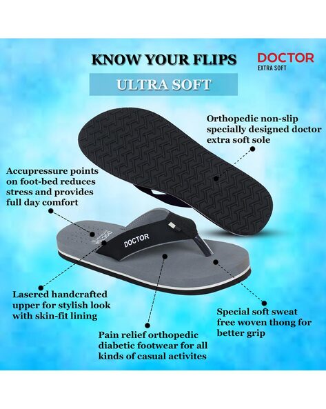 Buy Grey Flip Flop Slippers for Men by Doctor Extra Soft Online