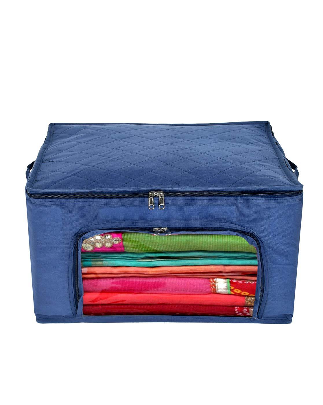 Buy ARVANA Cotton Saree Covers Set for Closet Organizers Wardrobe Organizer  Saree Storage Bags for Clothes Cover Blue (Pack of 3) Online at  desertcartINDIA