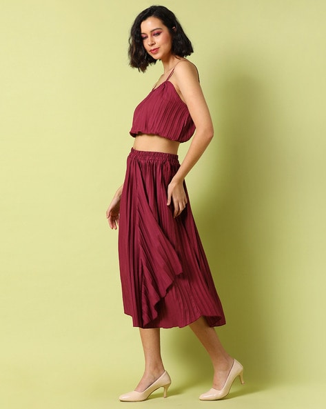 Fashion Nova Sophisticated Lady Slinky Skirt Set Plus Size 3X Halter Crop