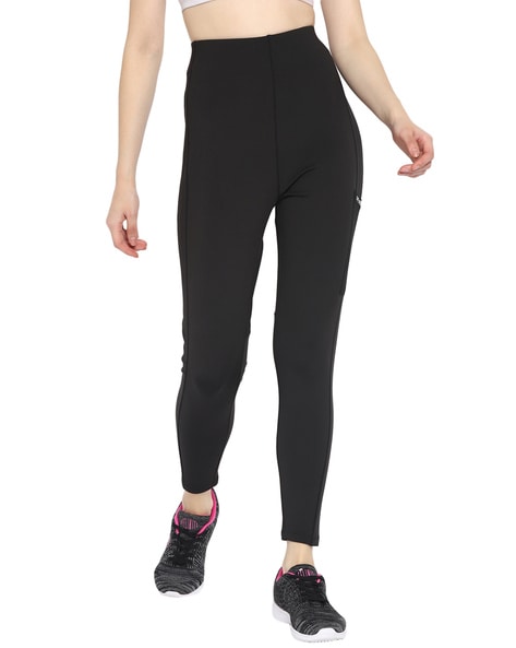 Dark Grey Solid Regular Women's Sports Leggings 