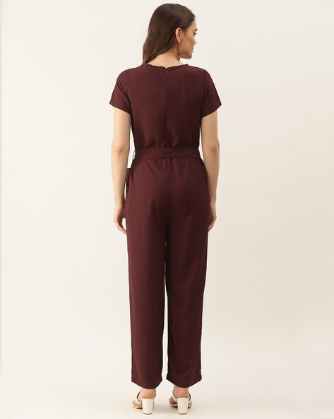 Belted Short Sleeve Jumpsuit