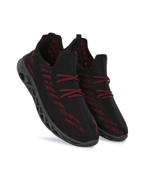 Textured Lace-Up Running Shoes with Pull Tabs