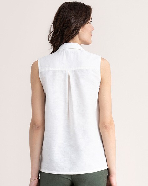 Women's Sleeveless Size White Shirts & Tops + FREE SHIPPING