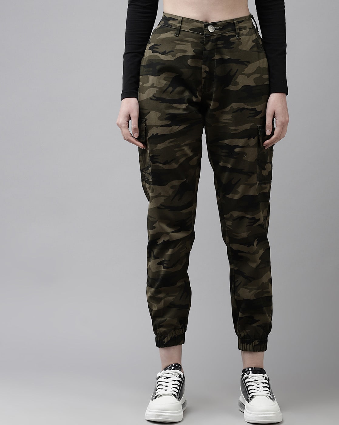 Buy Women Green Camouflage Jogger Pant Online At Best Price - Sassafras.in