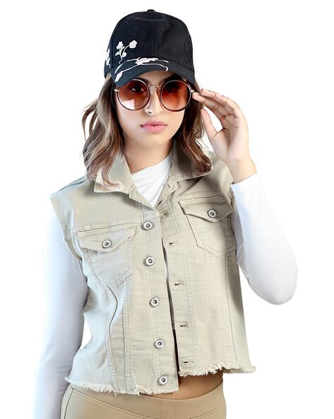 Denim half jackets hot sale for womens online