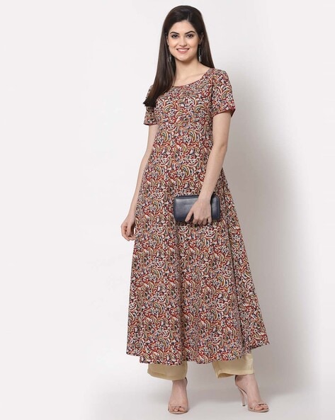 Buy online Red Green Kalamkari Kurti With Embroidery from ethnic wear for  Women by Anjalifashions for ₹499 at 0% off | 2024 Limeroad.com