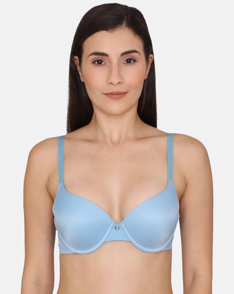Buy Zivame Glitter Straps Padded Non Wired 3-4th Coverage T-Shirt Bra -  Baltic -Light Blue online