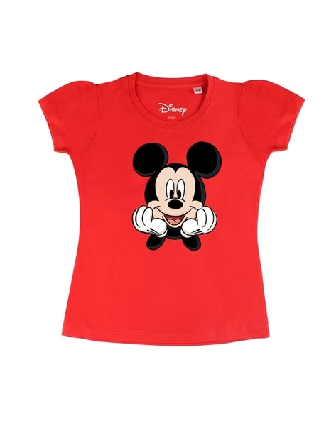 DISNEY BY MISS & CHIEF Girls Cartoon Cotton Blend T Shirt -  Round Neck