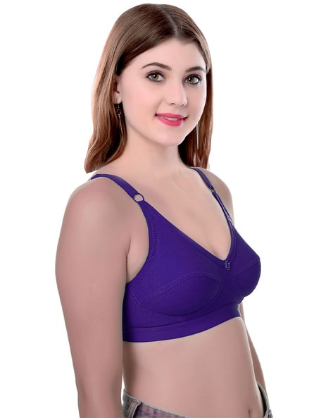 WHAT ITS LIKE FLORAL APPLIQUE BRALETTE IN PURPLE