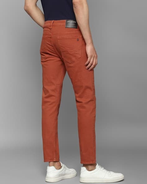 Red Orange Jeans Low-Rise Straight Fit Jeans