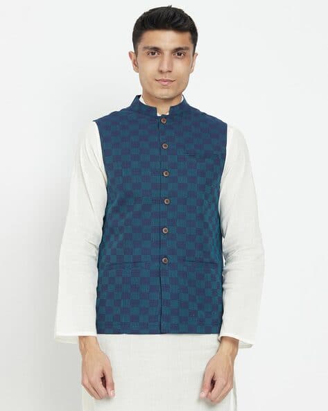 Buy Blue 3-Piece Ethnic Suit for Men by Fabindia Online