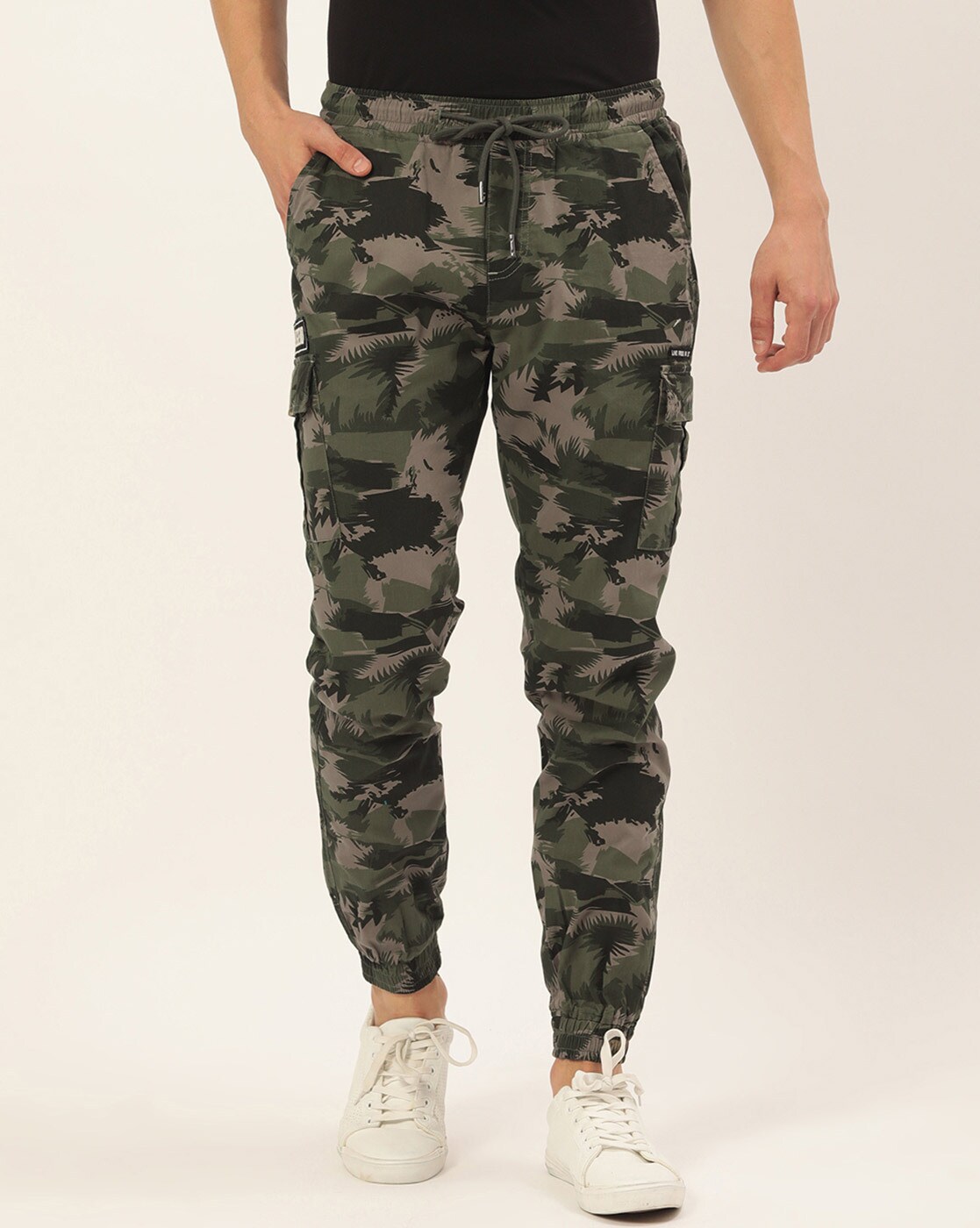 Buy IVOC Multicolor Regular Fit Camo Print Cotton Jogger Pants for