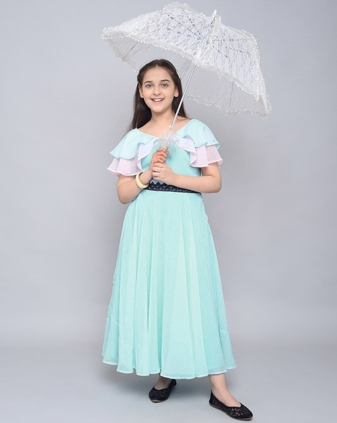 Anju Absolute Fashion - Pochu gown Dress code- a0163 Price- 999 Age-  6-10yrs *Available in different colours Book your order now Call us 📞  Watsapp no. 7071147066 | Facebook