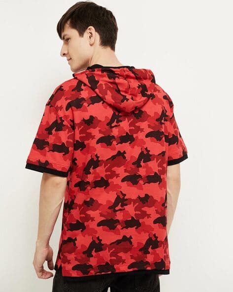 Shirt Chicago Bulls Camo Hoodie Camouflage Print Hooded T-shirt