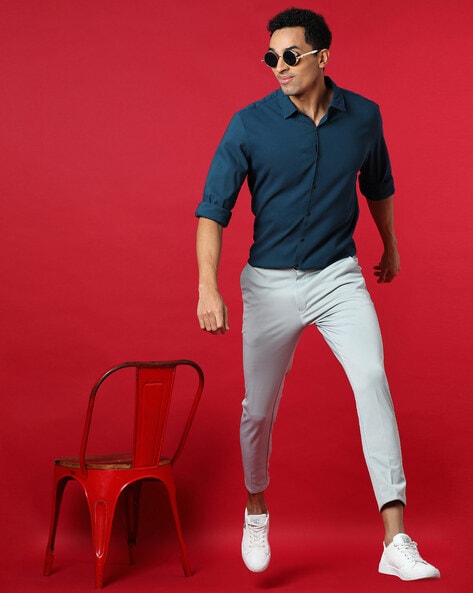 Buy Off White Trousers  Pants for Men by Cavallo By Linen Club Online   Ajiocom