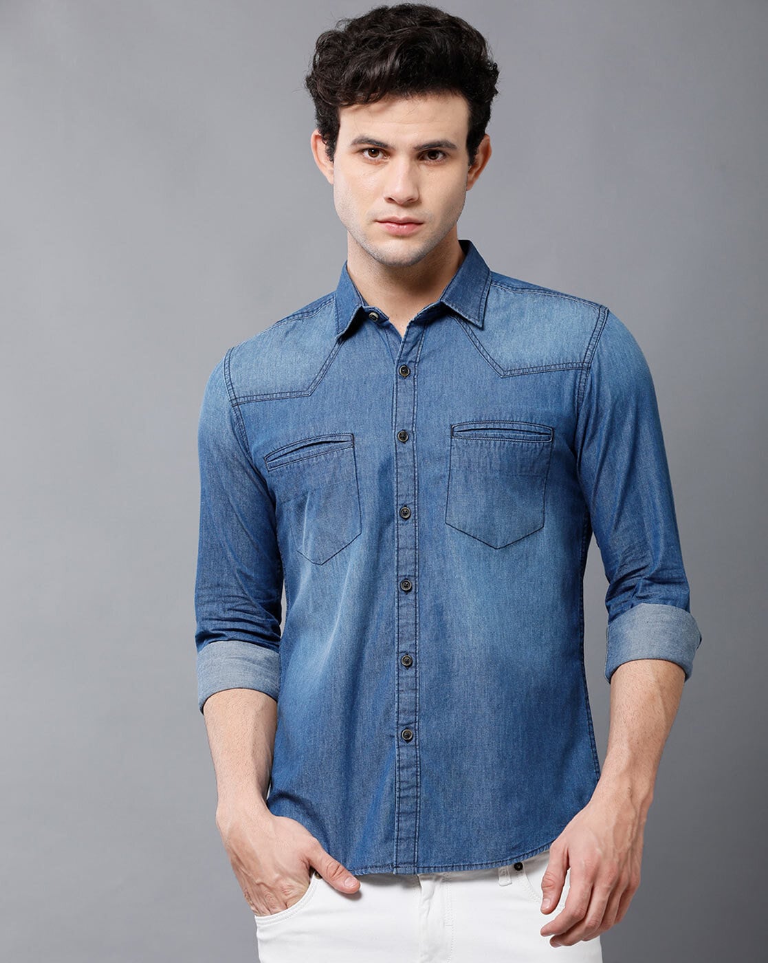 Buy Blue Shirts for Men by YOVISH Online