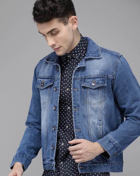 Indigo denim jacket on sale mens