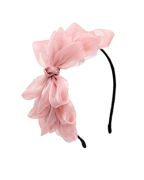 Knotty Ribbons Hair Bands  Buy KNOTTY RIBBONS Big Leather Bow Hair Band   Golden Online  Nykaa Fashion