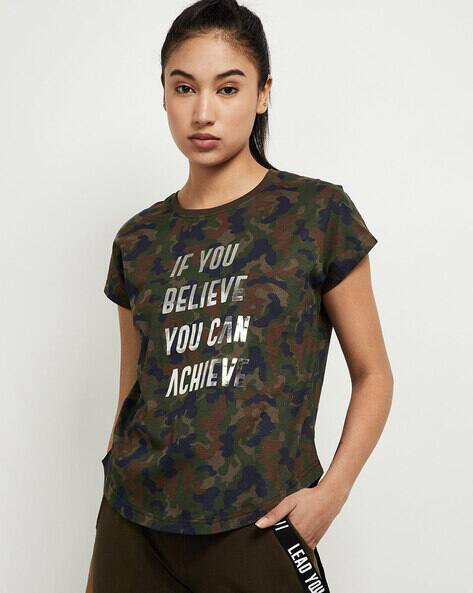 Camouflage Print Crew-Neck T-shirt