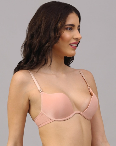 Women's Brassiere Bra Deals for 2023 Underwire Padded Lace Sexy Push Up  Flowy Everyday Bras Beige S