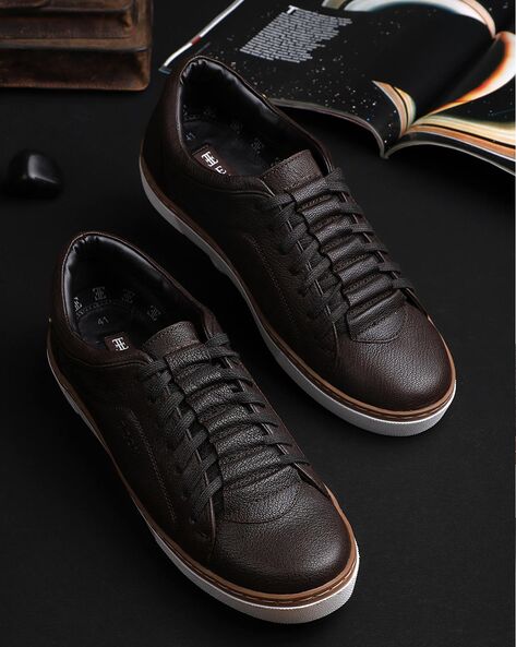 Lae'ahi Lī 'Ili Men's Leather Sneakers - Kukui Brown | OluKai