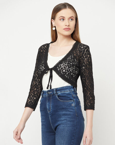 Lace cover up on sale jacket