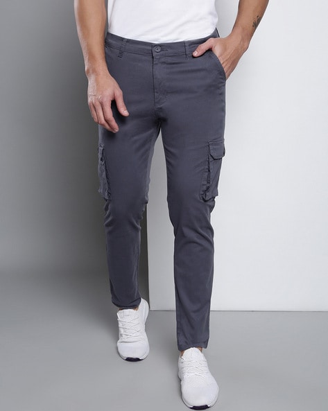 The Souled Store Original Solids: Light Grey Men Cargo Jeans : Amazon.in:  Fashion